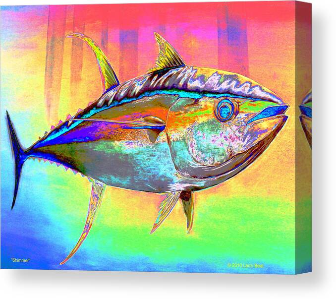 Tuna Canvas Print featuring the digital art Shimmer by Larry Beat