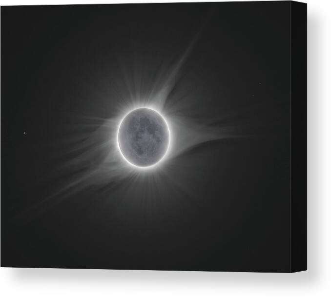 Eclipse Canvas Print featuring the photograph 2017 Eclipse with Earth Shine by Dennis Sprinkle