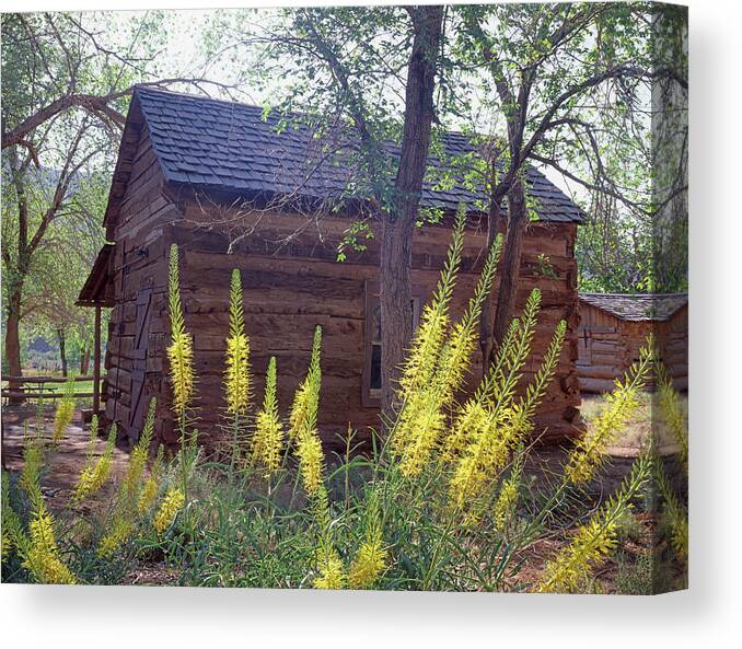 Historic Dell Ranch Building Canvas Print featuring the photograph 213018 Historic Ranch building by Ed Cooper Photography