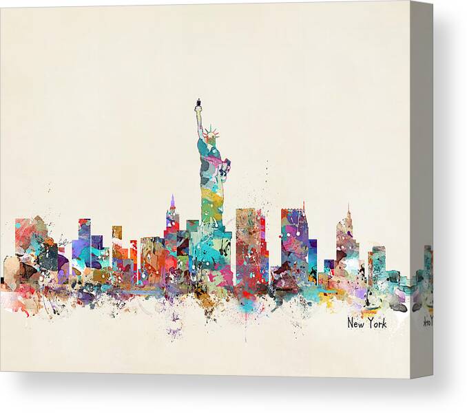 New York Skyline Canvas Print featuring the painting New York City Skyline #3 by Bri Buckley
