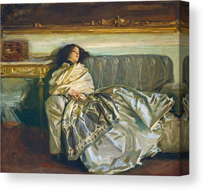 John Singer Sargent Canvas Print featuring the painting Nonchaloir. Repose by John Singer Sargent