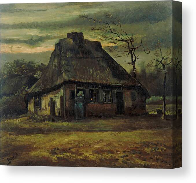 Van Gogh Canvas Print featuring the painting The Cottage #3 by Vincent van Gogh