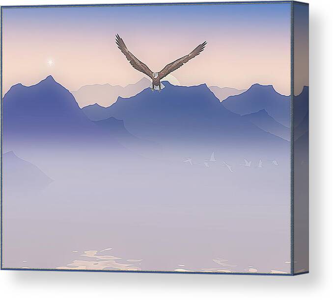 Symbolic Digital Art Canvas Print featuring the digital art Morning Hour #4 by Harald Dastis