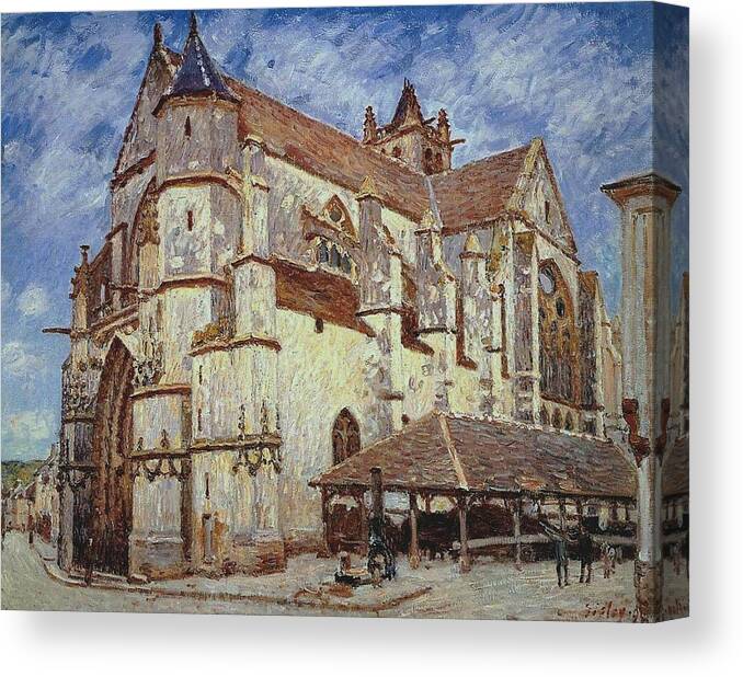 The Church At Moret Canvas Print featuring the painting The Church at Moret #6 by MotionAge Designs