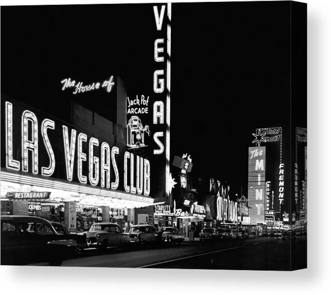 1950s Canvas Print featuring the photograph The Las Vegas Strip #8 by Underwood Archives