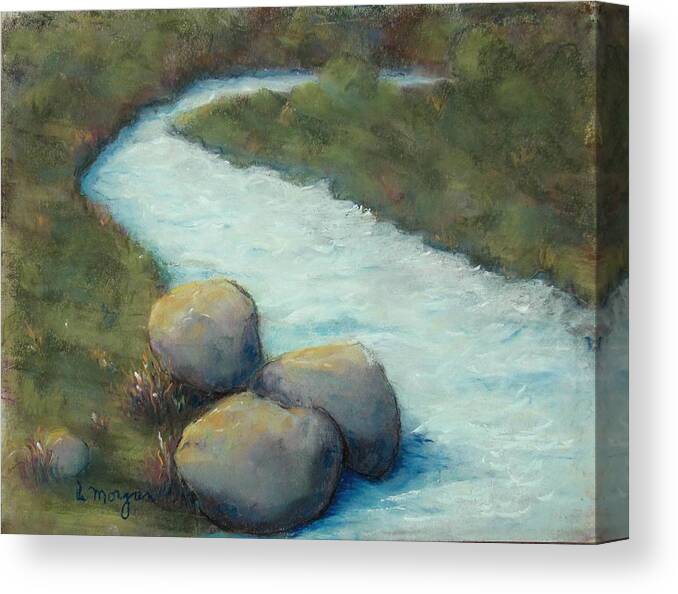 Water Canvas Print featuring the painting A Cool Dip by Laurie Morgan