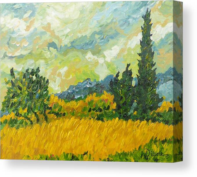 Impressionism Canvas Print featuring the painting A la Van Gogh by Diane Arlitt