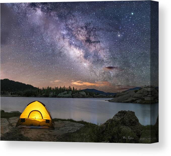 #colorado Canvas Print featuring the photograph A Night at the Lake by David Soldano