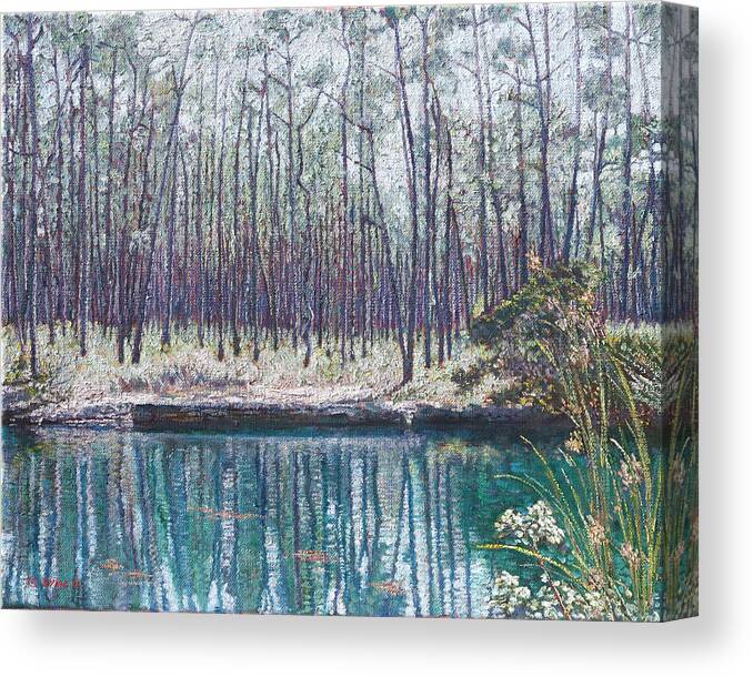 Abaco Blue Hole Canvas Print featuring the painting Abaco Blue Hole by Ritchie Eyma