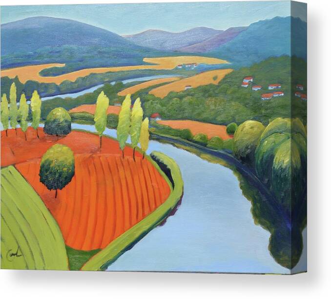 River Canvas Print featuring the painting Above the Lot by Gary Coleman