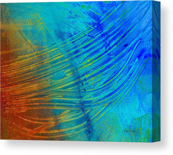 Abstract Canvas Print featuring the painting Abstract Art Painting Freefall by Ann Powell by Ann Powell
