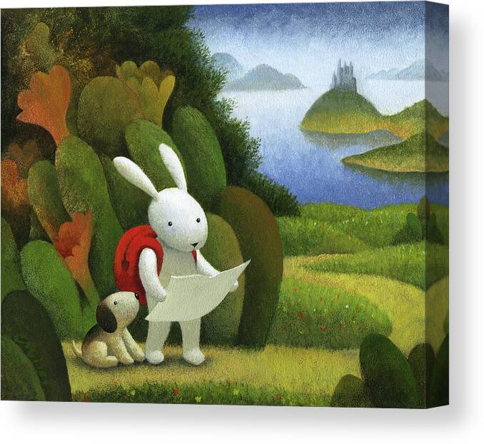 Rabbit Canvas Print featuring the painting Adventurers by Chris Miles