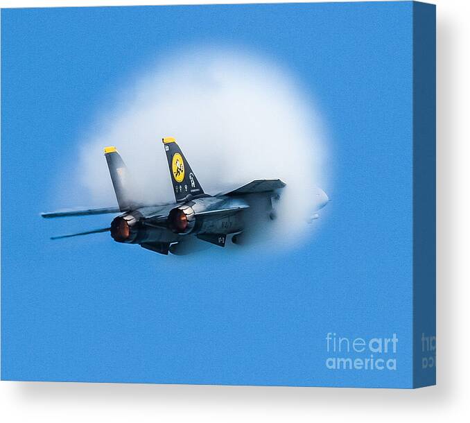 Grumman F-14d Tomcat Canvas Print featuring the photograph Afterburners Ablaze by Allan Levin