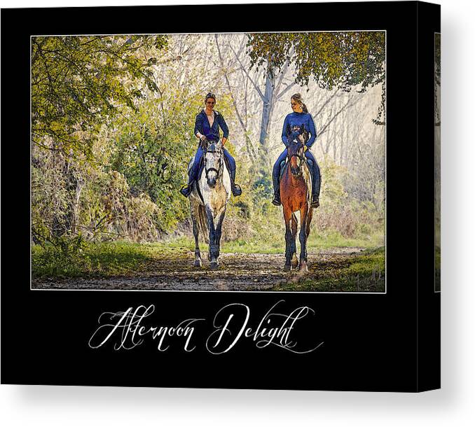 Autumn Couple Canvas Print featuring the digital art Afternoon Delight by Janice OConnor