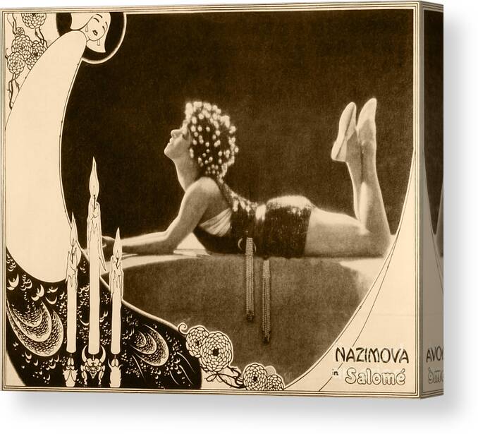 Alla Nazimova Canvas Print featuring the photograph Alla Nazimova Salome 1923 by Sad Hill - Bizarre Los Angeles Archive