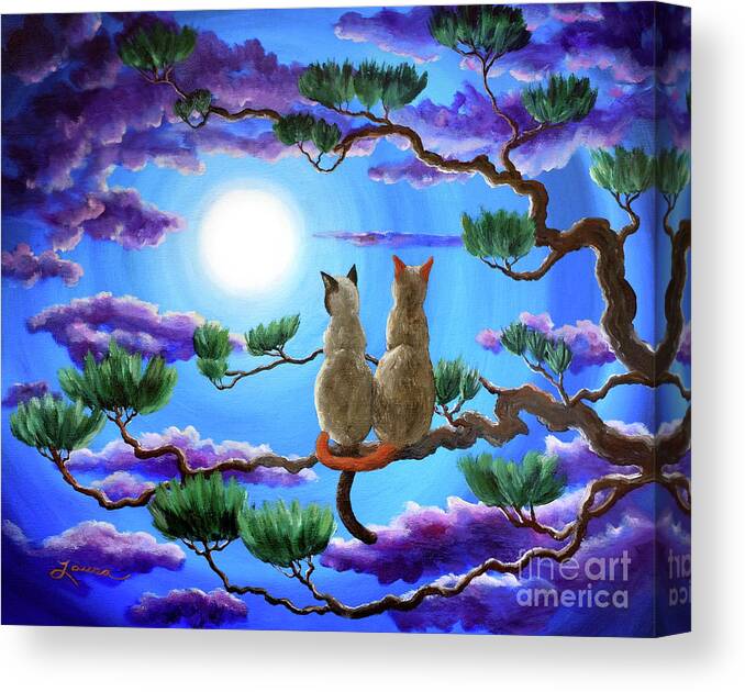 Zen Canvas Print featuring the painting Alone in the Treetops by Laura Iverson