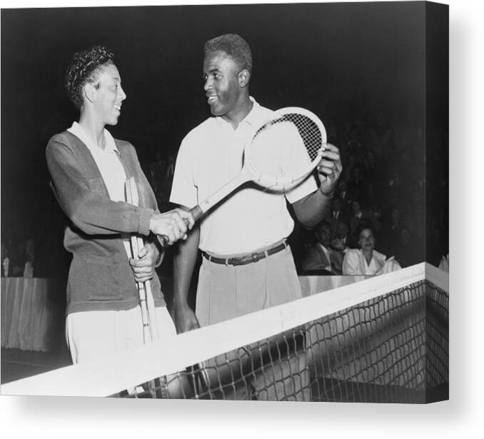 History Canvas Print featuring the photograph Althea Gibson 1927-2003 And Jackie by Everett