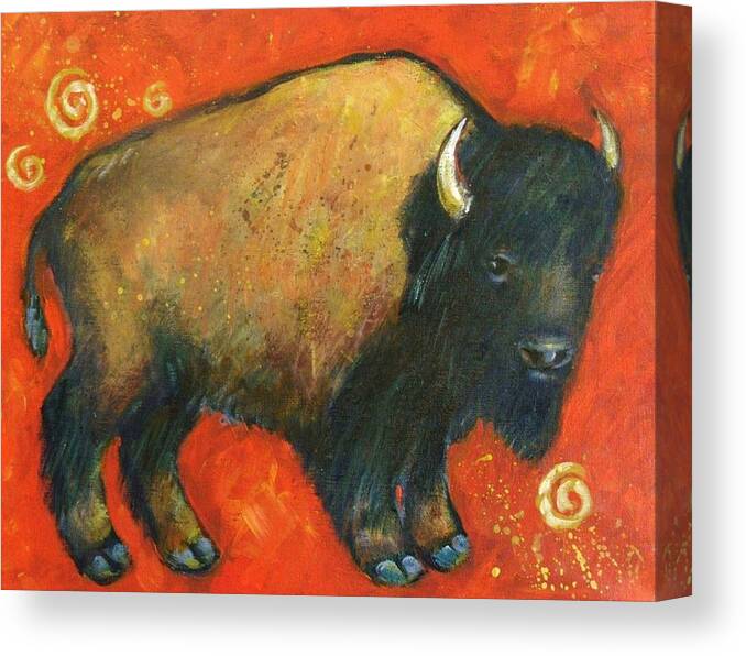 American Bison Canvas Print featuring the painting American Bison by Carol Suzanne Niebuhr