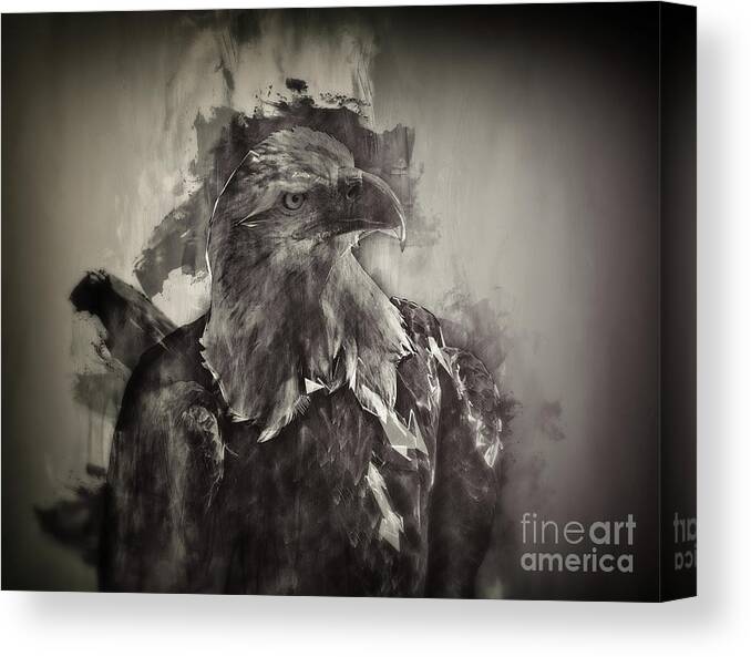 7s Flex Canvas Print featuring the photograph American Eagle monochrome by Jack Torcello