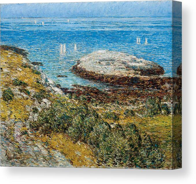 Childe Hassam (1859 � 1935) American Early Morning Calm Canvas Print featuring the painting American EARLY MORNING CALM by MotionAge Designs