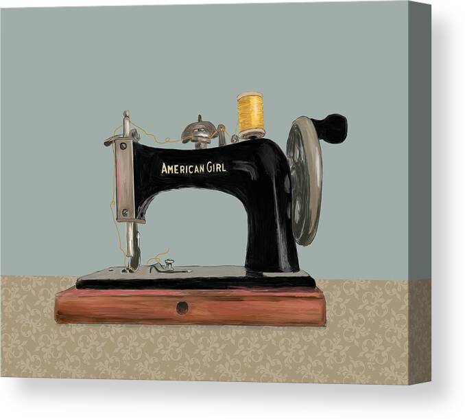 1950's Electric Sewing Machine Canvas Print / Canvas Art by Blenda