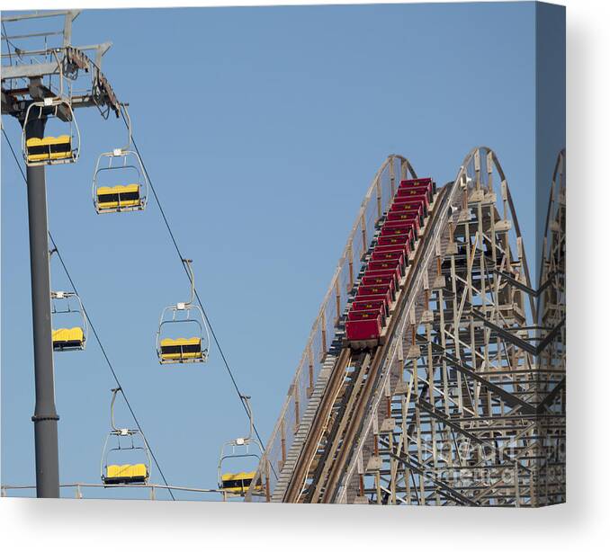 Activity Canvas Print featuring the photograph Amusement Park - Ups and Downs by Anthony Totah