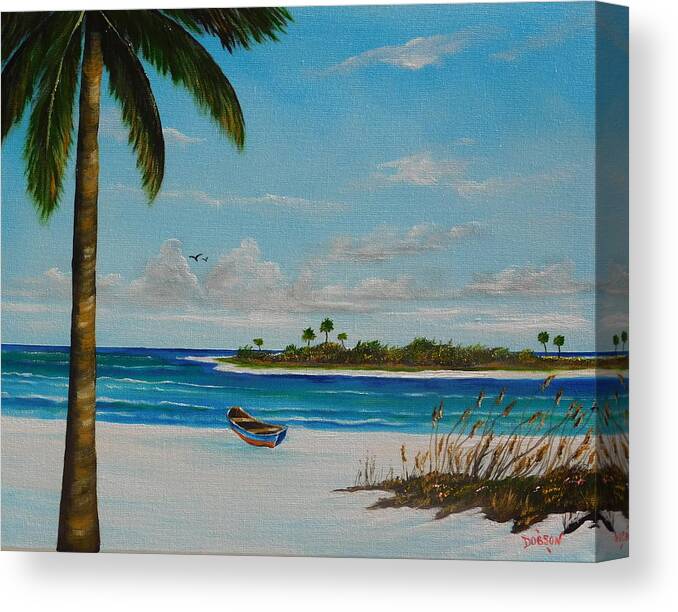 Island Canvas Print featuring the painting An Island In Paradise by Lloyd Dobson