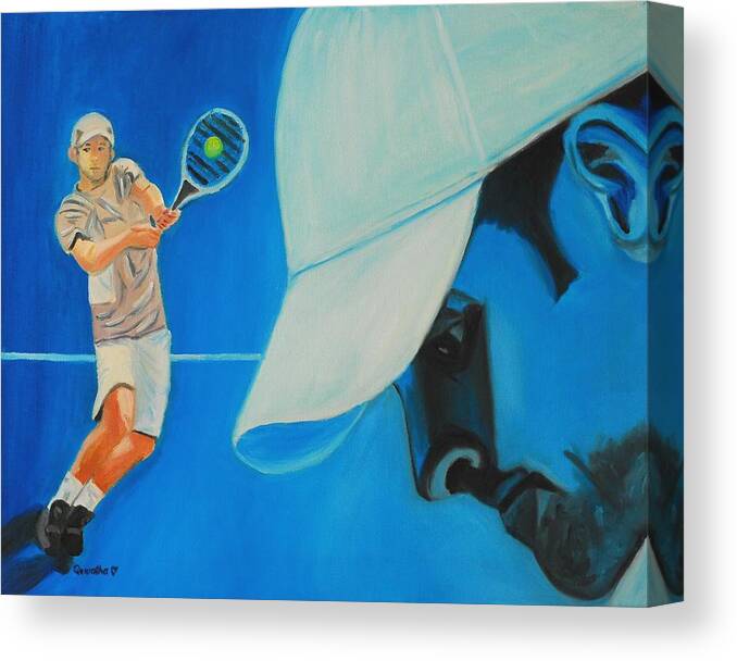 Andy Canvas Print featuring the painting Andy Roddick by Quwatha Valentine