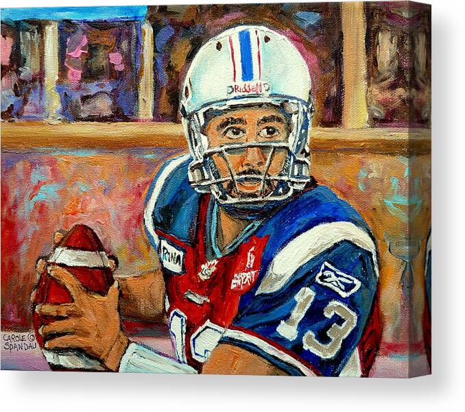 Anthony Calvillo Canvas Print featuring the painting Anthony Calvillo by Carole Spandau