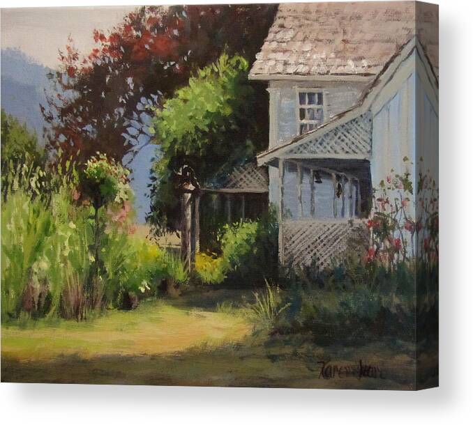 House Canvas Print featuring the painting Applegate House by Karen Ilari