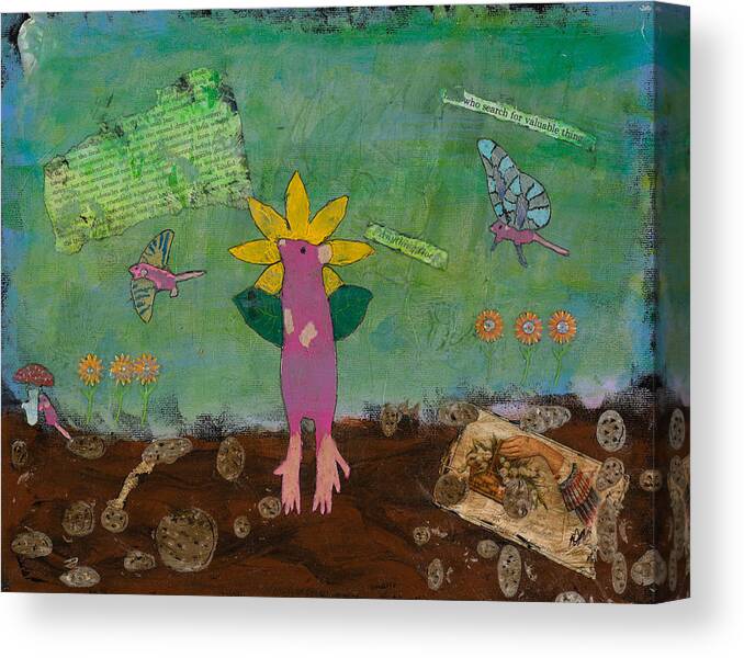 Rat Canvas Print featuring the mixed media April Showers by Dawn Boswell Burke