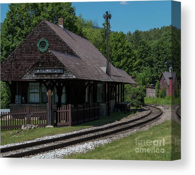 Trains Canvas Print featuring the photograph Arlington Station by Phil Spitze
