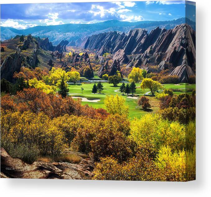 Arrowhead Canvas Print featuring the photograph The Arrowhead Golf Club in Roxborough Park, Colorado by O Lena