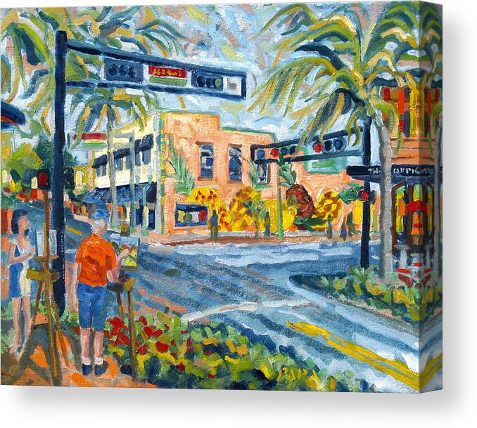 Florida Scape Artists Canvas Print featuring the painting Artists on the Avenue by Ralph Papa
