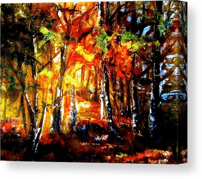 Fall Canvas Print featuring the painting Autum Wood by Barbara O'Toole