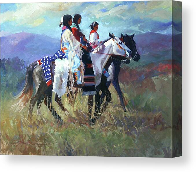 . Canvas Print featuring the painting Autumn Fields by Elizabeth - Betty Jean Billups