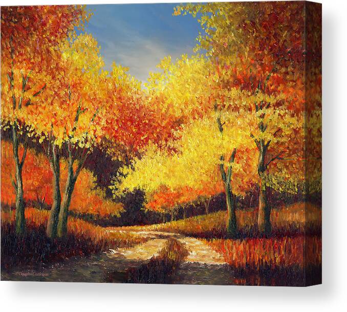 Landscape Canvas Print featuring the painting Autumn Glory in Oil by Douglas Castleman