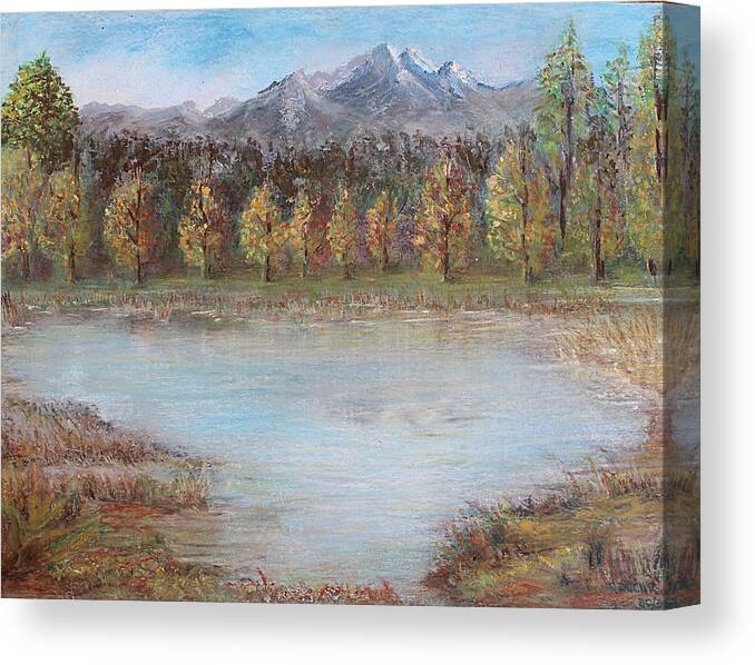 Landscape Canvas Print featuring the pastel Autumn in Maule by Norma Duch