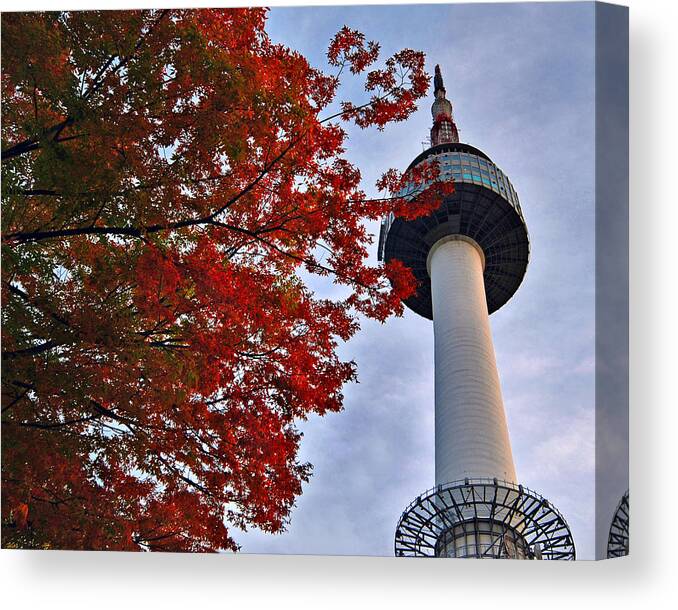 Autumn Canvas Print featuring the photograph Autumn in Seoul by Ng Hock How