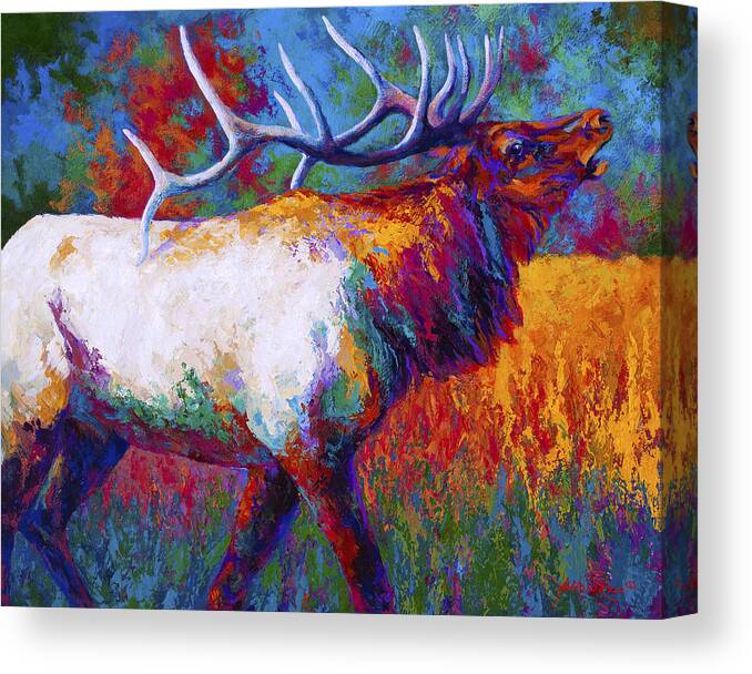 Elk Canvas Print featuring the painting Autumn by Marion Rose