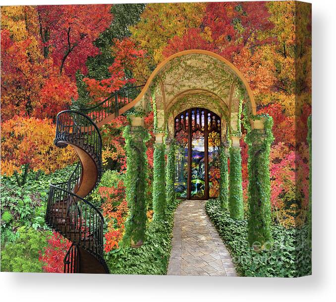Autumn Canvas Print featuring the digital art Autumn Passage by Lucy Arnold