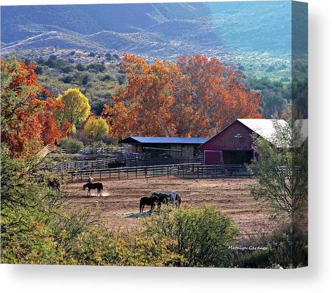 Ranch Canvas Print featuring the photograph Autumn Ranch by Matalyn Gardner
