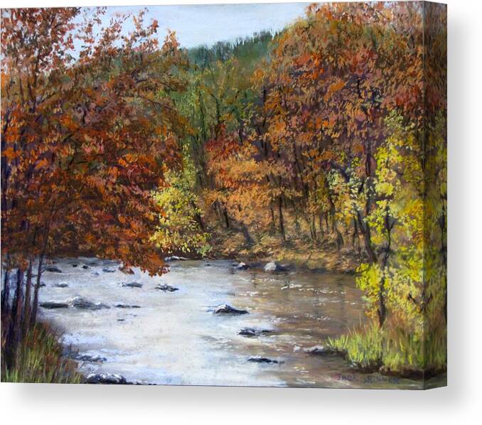 Autumn Canvas Print featuring the painting Autumn River by Jack Skinner