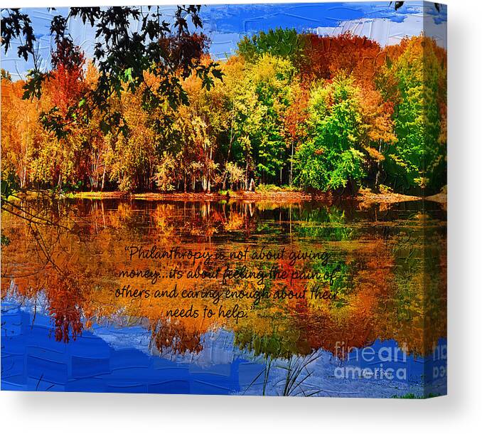 Diane Berry Canvas Print featuring the painting Autumn Serenity Philanthropy Painted by Diane E Berry