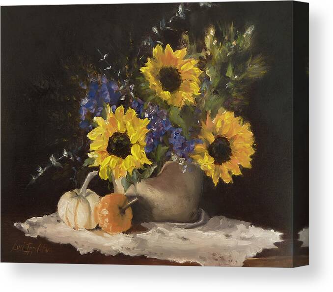 Sunflowers Canvas Print featuring the painting Autumn Still by Lori Ippolito