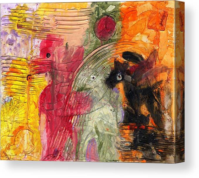 Apocalypse. Abstract Canvas Print featuring the painting Avoiding the Apocalypse by Phil Strang