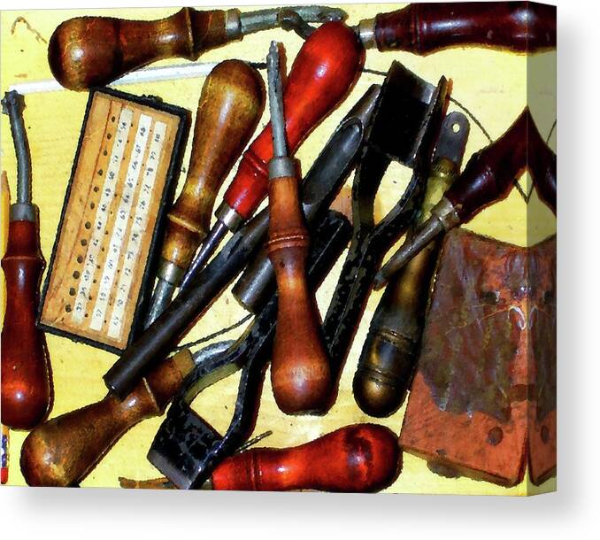 Awls Canvas Print featuring the photograph Awls and Punches by Timothy Bulone