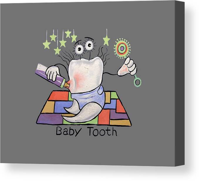 Baby Tooth T-shirts Canvas Print featuring the painting Baby Tooth T-Shirt by Anthony Falbo