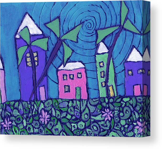 Whimsical Canvas Print featuring the painting Back Home on the Island by Wayne Potrafka