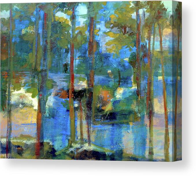 Landscape Canvas Print featuring the mixed media Back Water Sun Spots by Dale Witherow
